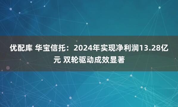 优配库 华宝信托：2024年实现净利润13.28亿元 双轮驱动成效显著